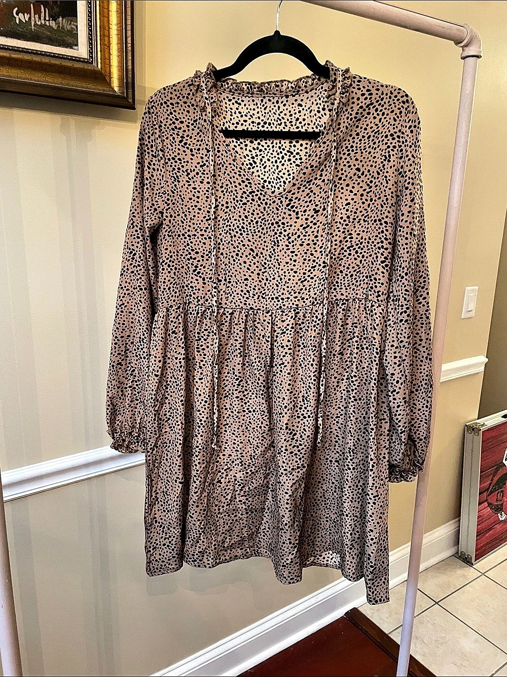 SHEIN Animal Print Mini Dress in Brown Size Medium